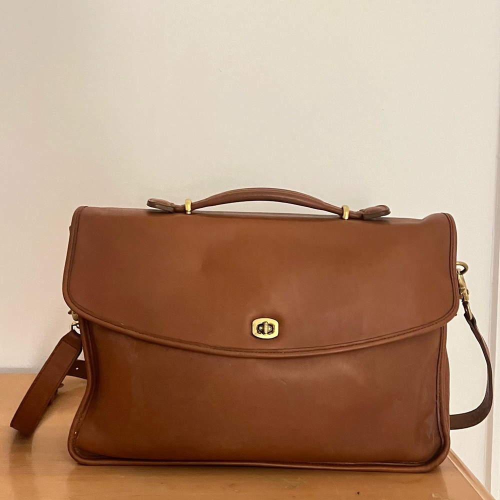 COACH Natural Glove Tanned Cowhide Leather Attache Briefcase. No. K9 Z-5265